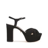 Schutz Keefa Nubuck Ankle-strap Platform Sandals In Black