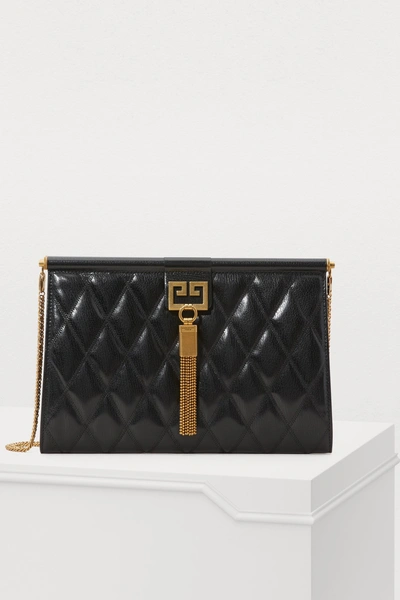 Givenchy Medium Gem Quilted Leather Clutch In Black