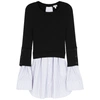 KENZO Black shirt-effect cotton-blend jumper