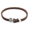 ANCHOR & CREW BROWN BRIXHAM SILVER AND ROPE BRACELET,2985220