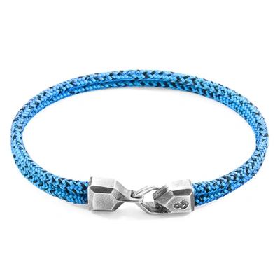 Anchor & Crew Blue Noir Cromer Silver And Rope Bracelet