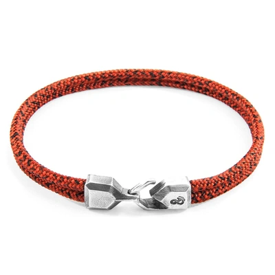 Anchor & Crew Red Dash Cromer Silver And Rope End Youth Homelessness Bracelet