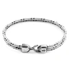 ANCHOR & CREW GREY DASH CROMER SILVER AND ROPE BRACELET