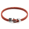 ANCHOR & CREW RED NOIR BRIXHAM SILVER AND ROPE BRACELET,2985208