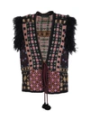 Etro Faux Fur-trimmed Jacquard-knit Vest In Fantasia