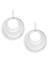 ADRIANA ORSINI Eclectic Cubic Zirconia & Rhodium-Plated Multi-Circle Drop Earrings