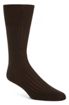 Falke No. 13 Egyptian Cotton Blend Dress Socks In Brown