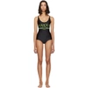 GUCCI BLACK VINTAGE LOGO SPARKLING ONE-PIECE SWIMSUIT