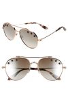 GIVENCHY STAR DETAIL 58MM MIRRORED AVIATOR SUNGLASSES - GOLD COPPER,GV7057STAR
