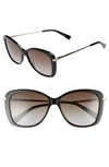 Longchamp 56mm Gradient Lens Butterfly Sunglasses - Black In Black