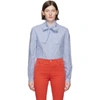 GUCCI GUCCI BLUE POPLIN BOW SHIRT