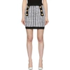 BALMAIN BALMAIN BLACK KNIT HOUNDSTOOTH MINISKIRT