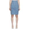 BALMAIN BALMAIN BLUE DENIM LOGO STRIPES SKIRT