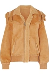ARJE REVERSIBLE LEATHER-TRIMMED SUEDE AND SHEARLING JACKET