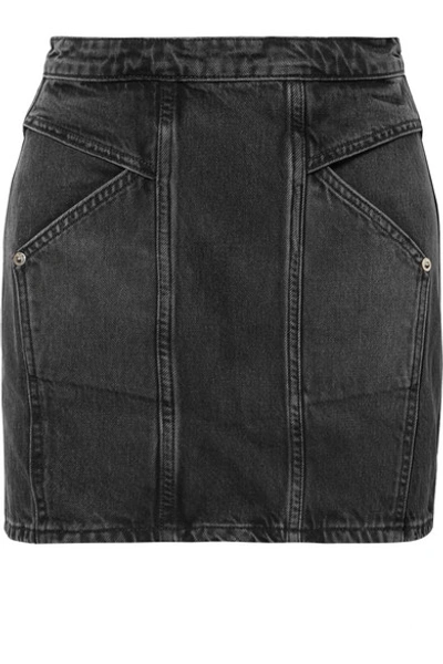 Adaptation Paneled Denim Mini Skirt In Black