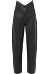 ATTICO RUCHED LEATHER TAPERED PANTS