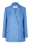 VALENTINO OVERSIZED DOUBLE-BREASTED WOOL AND SILK-BLEND BLAZER
