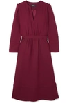 APC BELTED CREPE MIDI DRESS