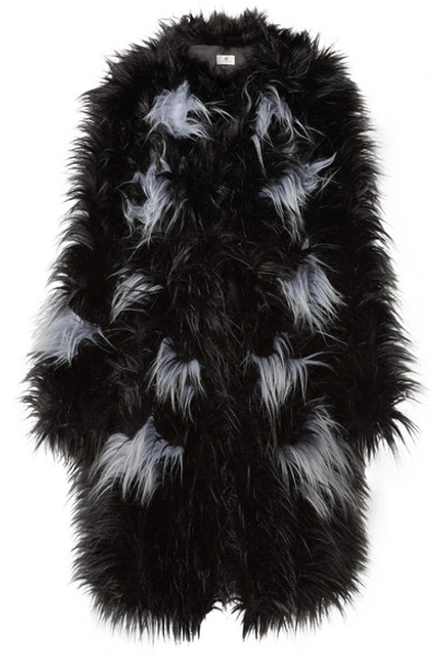 A Perdifiato Kim Faux Fur Coat In Black