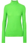 LES RÊVERIES DISTRESSED RIBBED CASHMERE TURTLENECK SWEATER