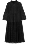 ANNA SUI CROCHETED COTTON-BLEND LACE MIDI DRESS