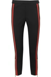 ALEXANDER MCQUEEN SATIN-TRIMMED WOOL-BLEND SKINNY PANTS