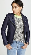 IRO HAN LEATHER JACKET NAVY,IROOO41234