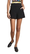 ALICE AND OLIVIA DONALD HIGH WAIST SIDE BUTTON SHORTS