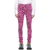 GUCCI GUCCI PINK AND BLACK ZEBRA SKINNY JEANS