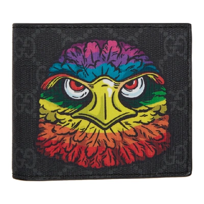 Gucci Gg Supreme Eagle Print Wallet - 黑色 In 1087 Black