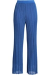 MISSONI WOMAN RIBBED-KNIT FLARED trousers COBALT BLUE,GB 7668287965608382