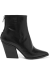 AEYDE CHERRY LEATHER ANKLE BOOTS