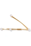 LELET NY FAUX PEARL-EMBELLISHED GOLD-PLATED ZODIAC HAIRCLIP