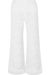 ADAM LIPPES CROPPED CORDED LACE WIDE-LEG PANTS