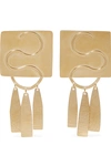ANNIE COSTELLO BROWN CLEA GOLD-TONE EARRINGS