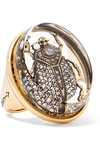 ALEXANDER MCQUEEN Gold-tone multi-stone ring