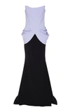 CHRISTIAN SIRIANO BUSTIER BODICE HIP DRAPED GOWN,PF19-17122