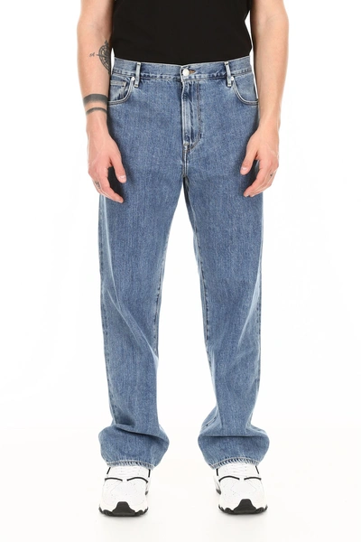 Burberry Wide-leg Jeans In Mid Indigo (light Blue)