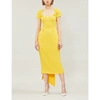 Stella Mccartney Amal Stretch Cady Cap Sleeve Dress In Golden Glow