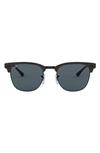 Ray Ban Clubmaster 51mm Sunglasses In Shiny Black