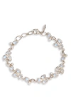 ANZIE BEZEL BOUQUET FLEUR RAINBOW MOONSTONE BRACELET,4102SMN