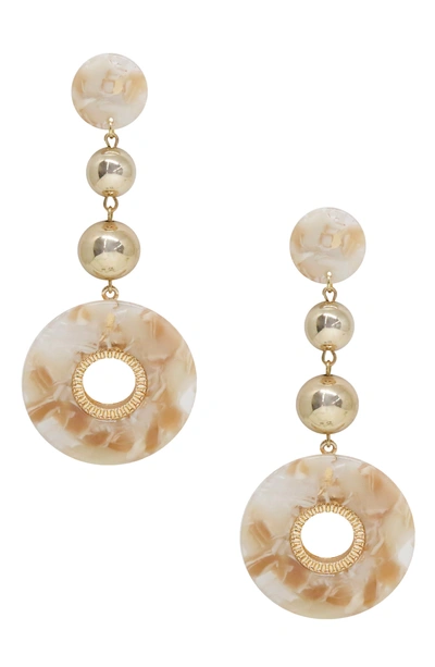 Ettika Looped In Resin Earrings In Taupe/ Gold