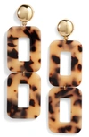 Ettika Rectangle Statement Earrings In Tortoise