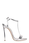 CASADEI SILVER LEATHER SANDALS,10790881