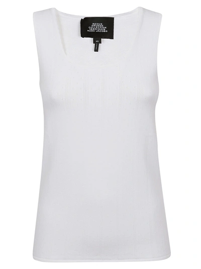 Marc Jacobs Scalloped Edge Vest Top In White