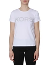 MICHAEL MICHAEL KORS T-SHIRT WITH PUNCHED LOGO,10791027