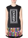 VERSACE TOP WITH EMBROIDERED LOGO,10791122