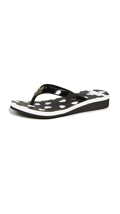 Kate Spade Milli Flip-flop Sandals In Black/white