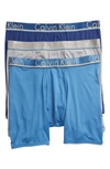 Calvin Klein 3-pack Comfort Microfiber Boxer Briefs In Commodore/ Night/ Monument