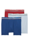 Calvin Klein Men's Comfort Microfiber Boxer Brief 3 Pack In Biking Red/ Blue/ Capsize